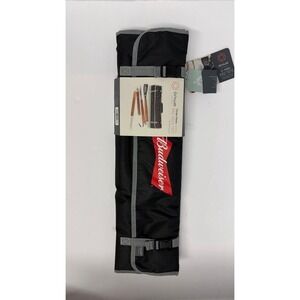 ONIVA 3-Piece BBQ Tool Set w/ Fold-Up Carry Tote, Wood Handle, SS Head
